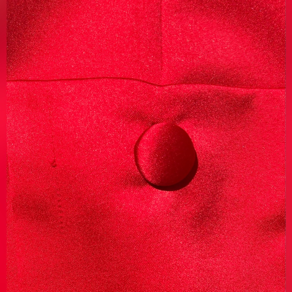 SOLD-NWT Vintage Oleg Cassini BlackTie Red Satin Dress-Size 10 - Picture 4 of 5